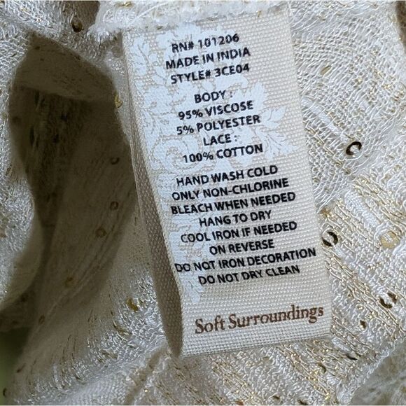 Soft Surroundings cardigan open front gold sequin light weight SP - Picture 4 of 6